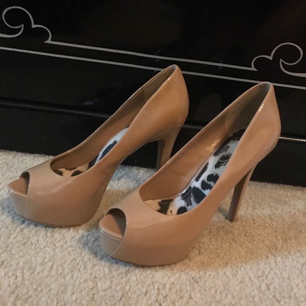 Jessica Simpson Peep Toe Nude Heels